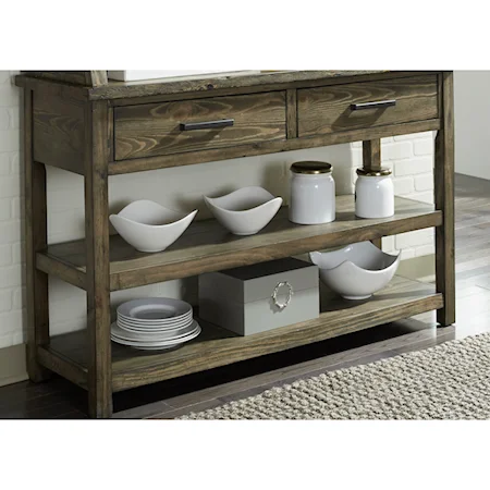 Contemporary Dining Server with Open Shelves